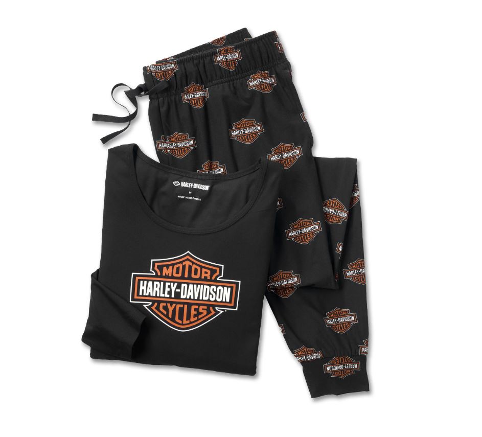 Women’s Harley-Davidson Long Sleeve Pajama Set Harley Black